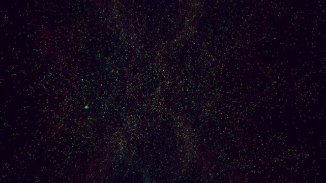 Massive neon magenta capillary network with lime green data surges flowing upward in a deep 3D void. Represents high-speed uploads and max bandwidth. Perfect for 5G and telecom brand films.