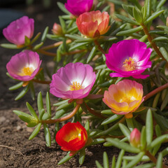 Fototapeta premium pink and yellow flowers