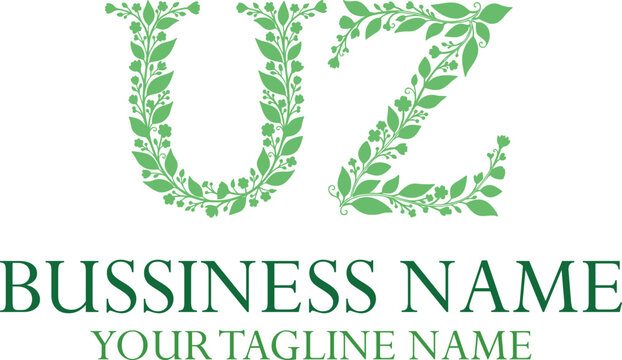 UZ initials monogram letter text alphabet logo design