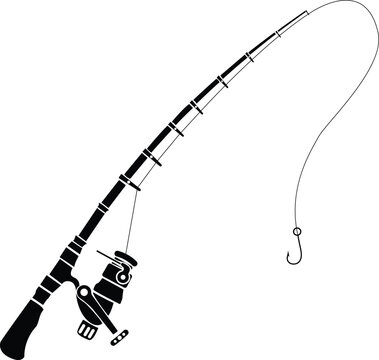 Modern Carbon Fiber Fishing Pole Vector Art illustration