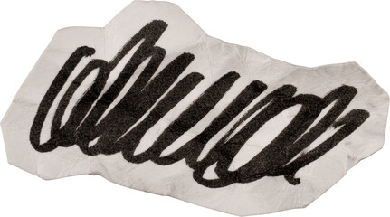 Fototapeta premium Black And White Vintage Crumpled Paper Hand Drawn Scribble Doodle Shape