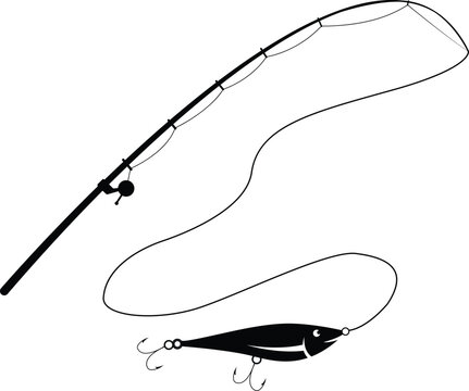 Modern Carbon Fiber Fishing Pole Vector Art illustration