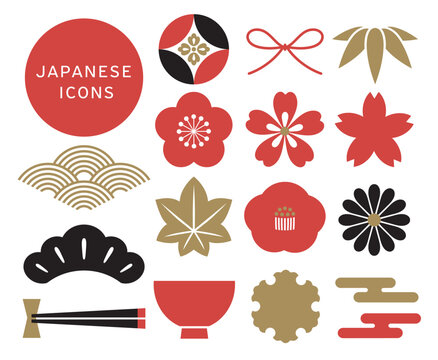 日本・和柄アイコンセット