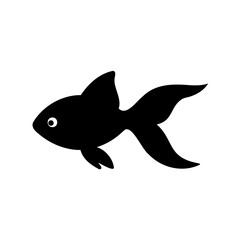 Obraz premium Stylized silhouette of a goldfish with big tail and simple eye