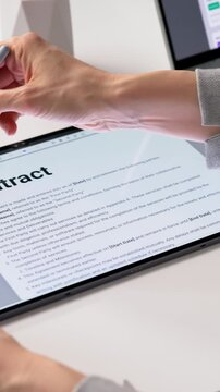 Business Analyst Reviewing Digital Contracts