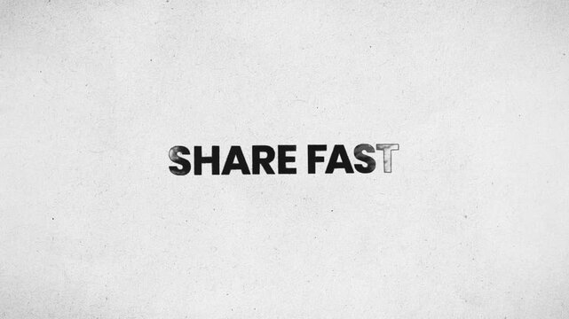 Share Fast Pencil Scribble Text Animation 4K Quick Content Distribution Prompt and Social Media Engagement Call To Action