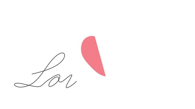 Animated self drawing of continuous line draw of Heart with plug icon. Full length one line animation. 4K	
