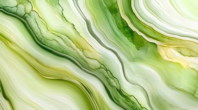 Abstract marble-like pattern in varying shades of green and yellow