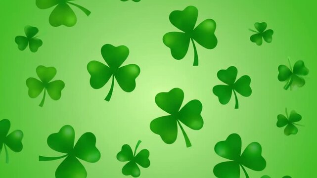 Shamrocks on Green Background St Patricks Day.
