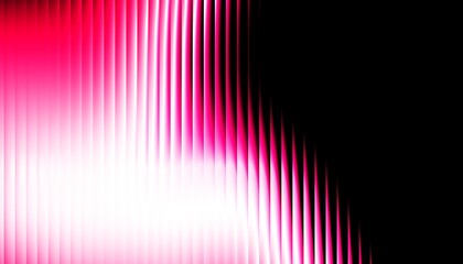 3d rendering abstract digital art featuring a vibrant, glowing waveform of vibrant pink and white light against a stark black background ribbed glass illuminated