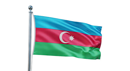 Obraz premium Azerbaijan Flag Waving on Pole