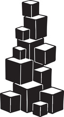 Obraz premium Black and white cubes stacked in a pyramid shape