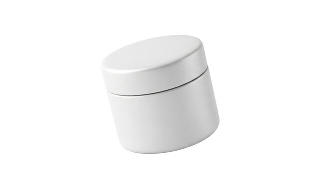 Blank white cosmetic jar mockup for cream or wax