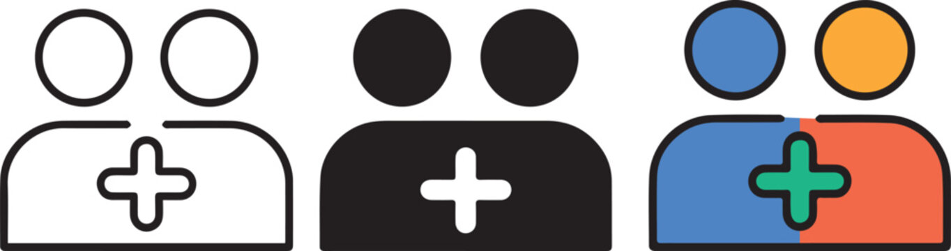 Minimalist add friend vector icon