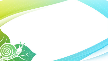 Fresh early summer background frame with snail and dotted wave  © Pens'K