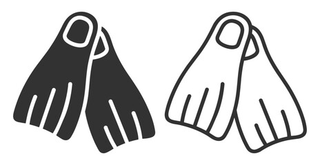 Flippers swim diving equipment flat icon on transparent background © Polyak Tata