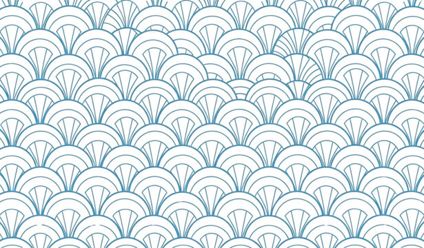 Japanese ukiyo-e style ocean wave vector illustration with detailed flowing crests for decorative and design use
