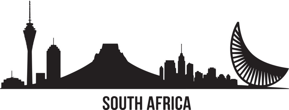 South africa skyline detailed silhouette vector illustration isolated on transparent background