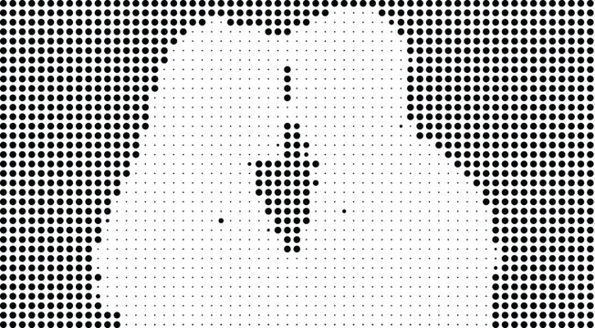 A black and white image of a world map