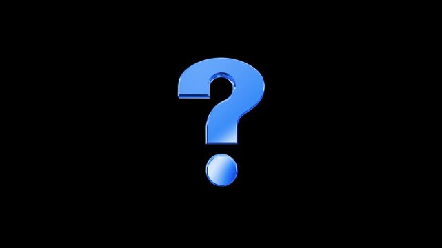 Stylized Blue Question Mark 3D Animation Loop for Quiz and Learning Videos