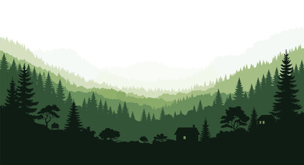 Tranquil forest landscape with dark shapes and a striking silhouette © Golam Rabbi