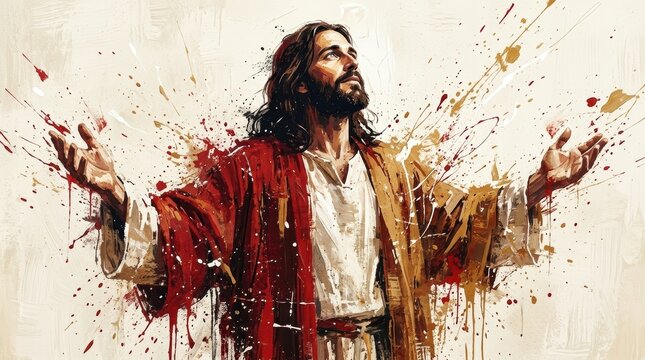 Abstract Portrait of Jesus Christ, Digital Painting
