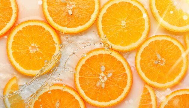 background of fresh orange fruit slices