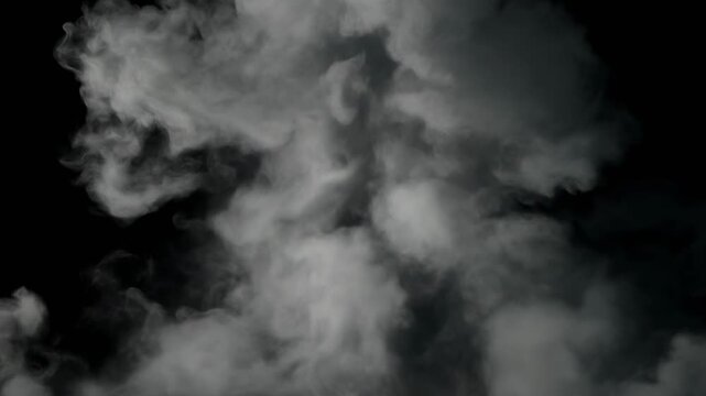 Dark gray cloud on black background.