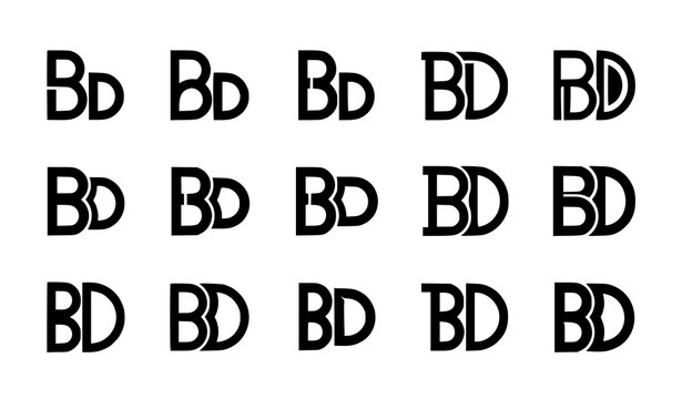 BD Letter Logo Monogram Vector Modern Business Branding Set