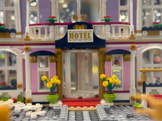 Obraz premium Miniature toy hotel entrance