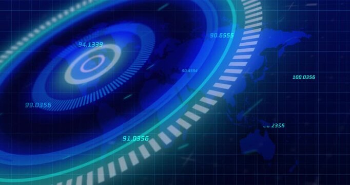 Animation of clock over computer unk text and data processing