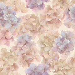 Obraz premium Floral pastel frame background with soft petals and copy space center