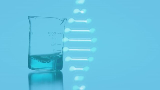 Animation of dna strand over beaker