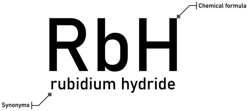 Rubidium hydride chemical formula with callout titles