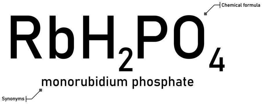 Monorubidium phosphate chemical formula with callout titles