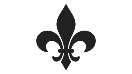 A black fleur de lis symbol presented on a stark white background © Payara