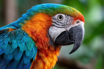 Fototapeta premium Close Up Colorful Hybrid Macaw Parrot