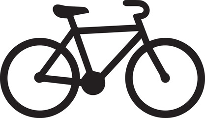 A minimalist monochrome silhouette of a bicycle, perfect for conveying themes of transportation, fitness, and outdoor activities. © DesignINKZ