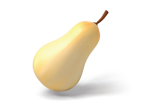 Yellow Pear isolated 3D icon render illustration