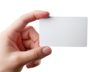 Obraz premium Hand holding blank white rectangular card against black background image 5, Isolated On Transparent Background, Png Cut Out