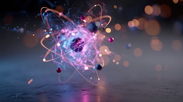 Abstract Science Visualization Featuring Glowing Math and Physics Equations