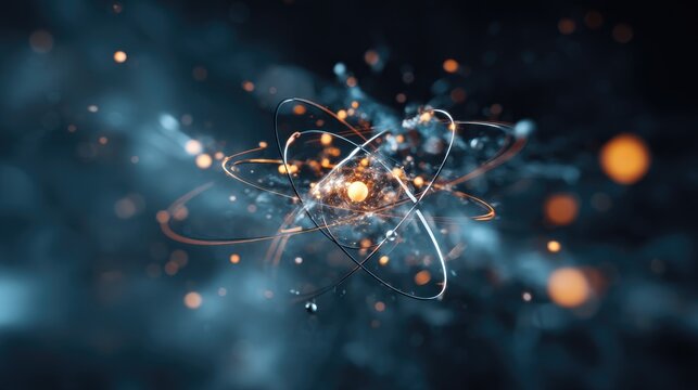 Digital Physics Formulas with Abstract Futuristic Science Design