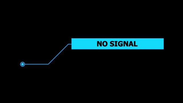 Hud call out icon text no signal. Animation of HUD elements with text no signal, Hud Callout Info Card For Corporate Webinar Slide