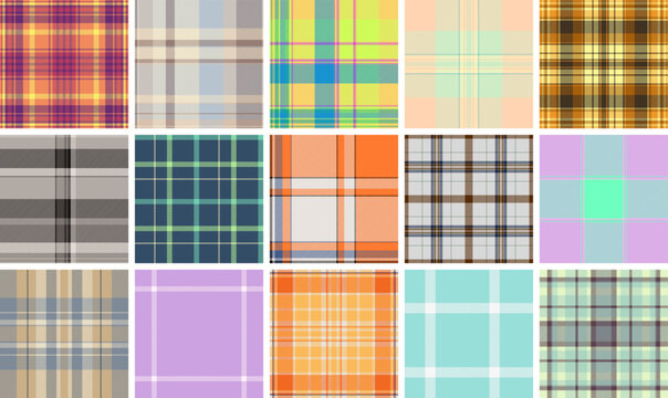 Retro plaid pattern bundle for craft cutting. Clear tartan paths support plotters. Vector accuracy helps production.