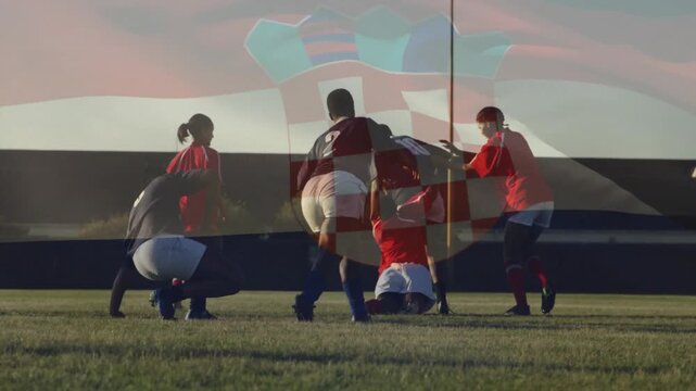 Keeper diving causing collision teammates safely checking injured player with animated health icon