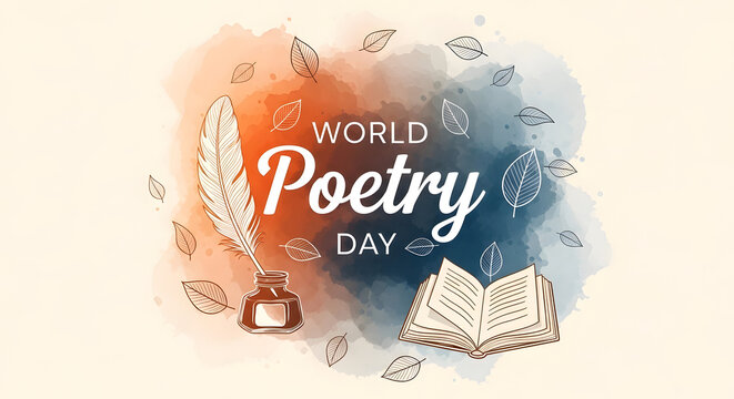 World poetry day celebration with vintage elements