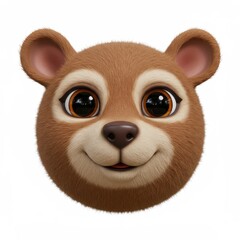 Fototapeta premium Cute and Friendly Cartoon Bear Face with Big Eyes and Happy Expression