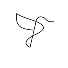 Fototapeta premium Minimalist Line Art Flying Bird Logo Design