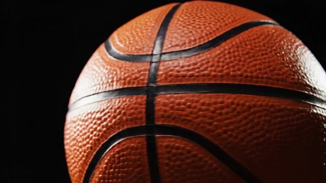 basketball on black background