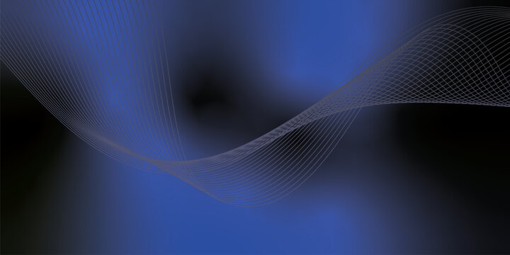 Radiant navy and black gradient waves emerging smoothly from a deep shadowy base over a textured grain background with delicate glowing accents, modern creative banner design
